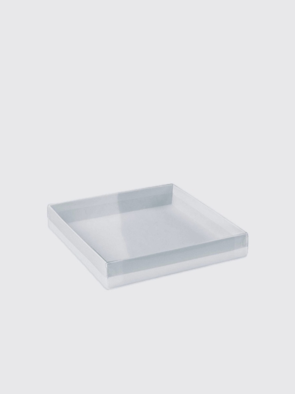 NWB 70 pcs Clear Lid Boxes 6x6x1 inch with White Base - Uline